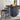 Azurine - 5 Piece Counter Height Table Set - Antique Dark Oak / Muted Blue