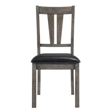 Nathan Fan Back Chair With PU Seat (Set of 2) Gray Oak - detail