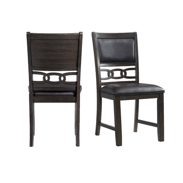 Amherst Standard Height Faux Leather Side Chair (Set of 2) Walnut - Chair Sets at Quality Home Furniture Mesquite
