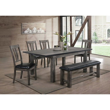 Nathan Bench With PU Padded Seat Gray Oak - image 4 of 4