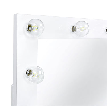 Jacey Complete Vanity With Lightbulbs Glossy White - detail