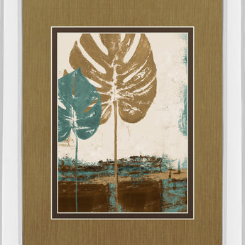 Leaves Il By Patricia Pinto - Mirror Framed Print Wall Art - Beige