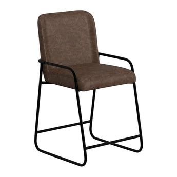 Asientos - Taburete de bar tapizado de 24" - Marrón chocolate/Negro