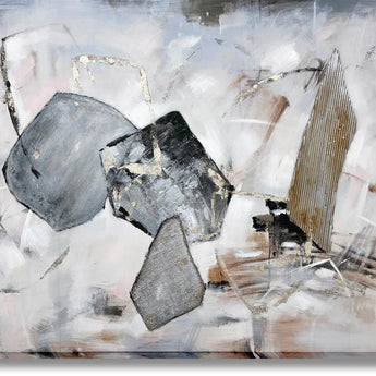 Onyx Drift - 39" x 59" Framed Wall Art - Gray