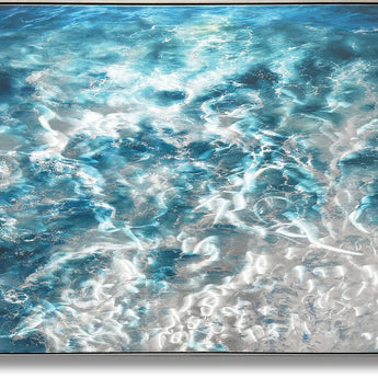 Glistening Tidal Flow - 32" x 47" Framed Wall Art - Blue