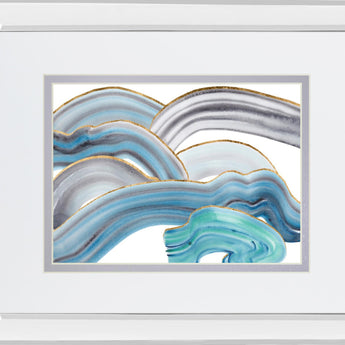 Cloudy Day I By Melissa Wang, Mirrored Frame - Light Blue