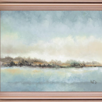 Mist Over Water - 28" x 34" Framed Wall Art - Light Blue