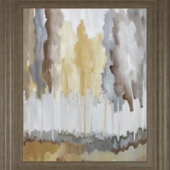 Edge Of The Field By Jacqueline Ellens - Framed Print Wall Art - Yellow