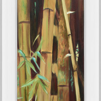 Bamboo Finale Il By Suzanne Wilkins - Mirror Framed Print Wall Art - Light Brown