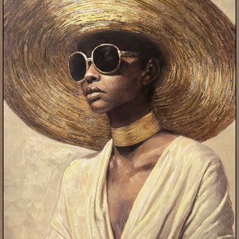 Sunlit Muse II Hand-Embellished Canvas In Frame - Beige / Brown