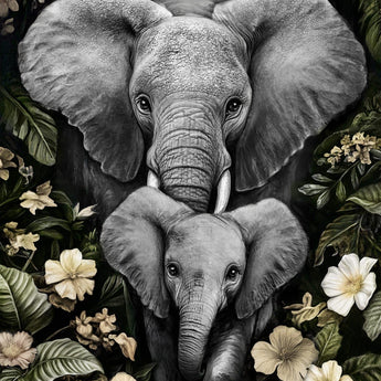 Gentle Giants Haven - 32" x 48" Framed Wall Art - Dark Gray