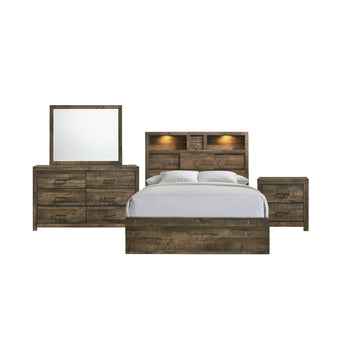 Bailey - Bookcase Panel Bedroom Set With Bluetooth
