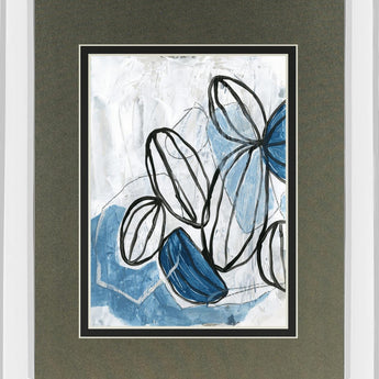 Lanterns I By June Erica Vess, Mirrored Frame - Blue