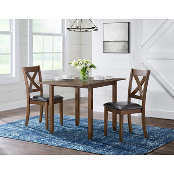 Alex - Juego de comedor de 3 piezas con mesa abatible - Espresso