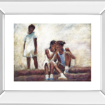 Secrets By Sharon Wilson - Mirror Framed Print Wall Art - Beige