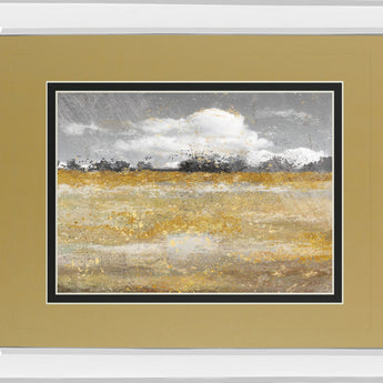 Meadow Shimmer Il By Nan - Mirror Framed Print Wall Art - Light Brown