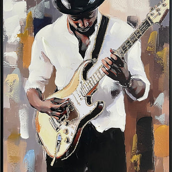 Midnight Riff II Hand-Embellished Canvas In Frame - White / Cream