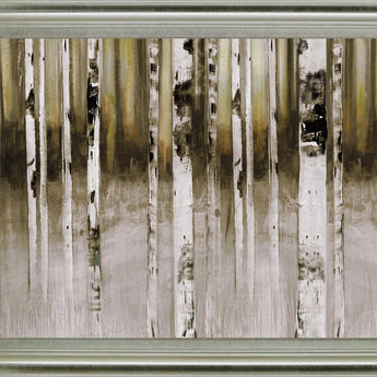 Dusky Birch Woods - 28" x 34" Framed Wall Art - Light Brown