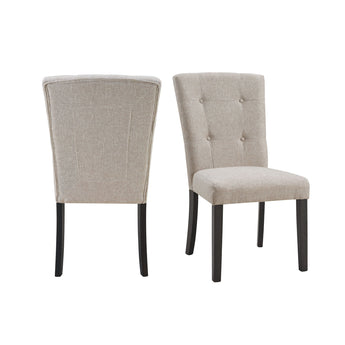 Lexi - Silla tapizada capitoné (juego de 2) - Espresso