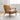 Connor - Solid Wood Genuine Leather Lounge Chair - Orange