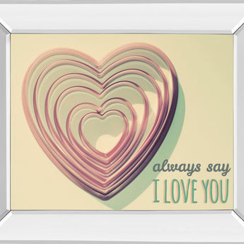 Layered Heart Glow - 22" x 26" Framed Wall Art - Yellow
