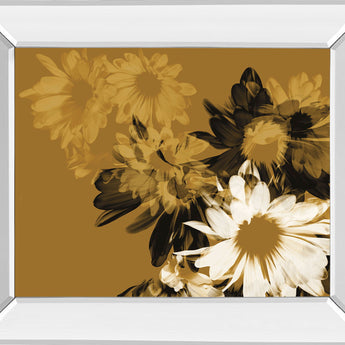 Golden Bloom Il By Mirror Framed Print Wall Art - Light Brown