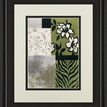 Playing With Patterns Il By Cheryl Martin - Framed Print Wall Art - Green