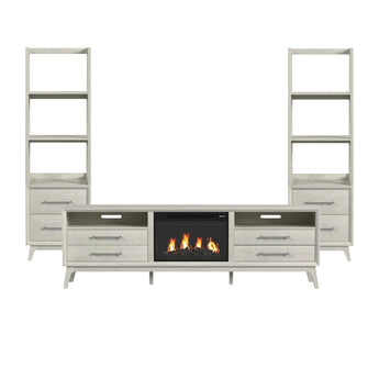 Westland - 4 Piece Entertainment Unit With 82" TV Console - Almond