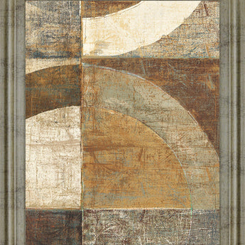 Rustic Arc Mosaic - 28" x 34" Framed Wall Art - Light Brown