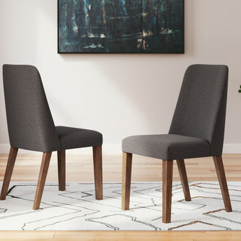Lyncott - Dining Uph Side Chair (Set of 2) - Charcoal / Brown