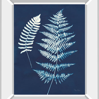 Nature By The Lake Ferns V By Piper Rhue - Mirror Framed Print Wall Art - Blue