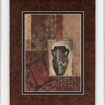 Artifact Revival Il By Maria Donovan - Mirror Framed Print Wall Art - Dark Red