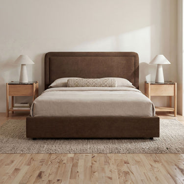 Simon - Cama Queen con almacenaje - Marrón