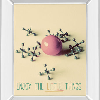 Enjoy The Little Things By Gail Peck - Mirror Framed Print Wall Art - Beige