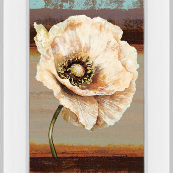 Elemental Poppy Il By Selina Werbelow - Mirror Framed Print Wall Art - Beige