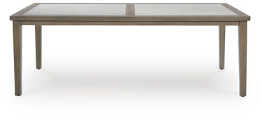 Rainier Ranch - Mesa de comedor rectangular con opción de sombrilla - Marrón/Beige