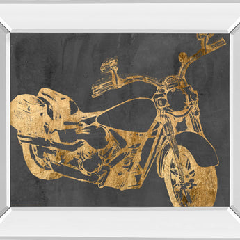 Motorcycle Bling I By Jennifer Goldberger - Mirror Framed Print Wall Art - Gold
