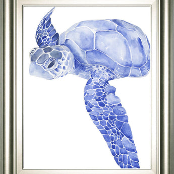 22x26 Ultramarine Sea Turtle I By Jennifer Paxton Parker - Blue