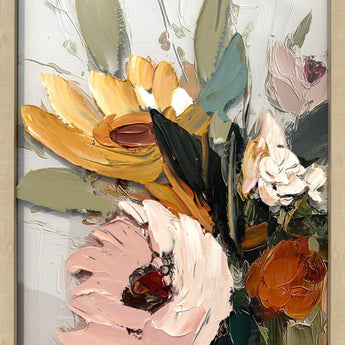 Amber Petal Rhapsody II - 24 X 32 - Hand-Embellished Plexiglass In Frame - Pink