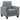 Davis - Sillón tapizado con brazos enrollados - Gris