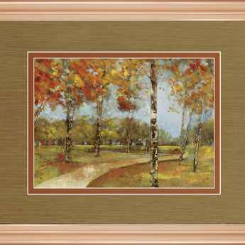 Autumn Path By Carmen Dolce - Framed Print Wall Art - Light Brown