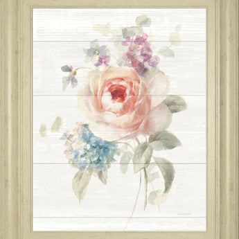 Cottage Garden III Shiplap By Danhui Nai - Framed Print Wall Art - White