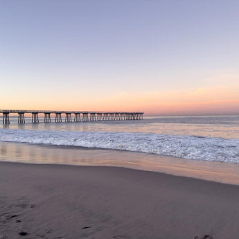 Hermosa Beach Pier By Kathy Mansfield (Framed Small) - Light Blue