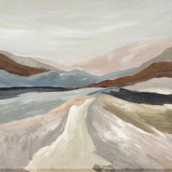 Where Valleys Meet - 84 X 52 - Hand-Embellished Wrapped Canvas - Ivory