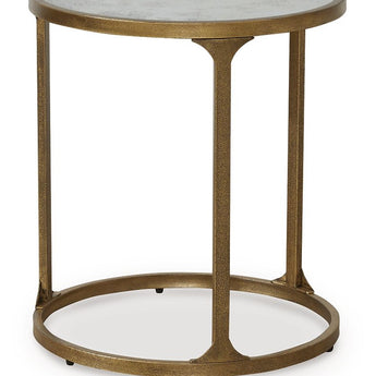 Korajane - Round End Table - Antique Gold