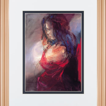Odalisque Il By Christine Comyn - Framed Print Wall Art - Yellow