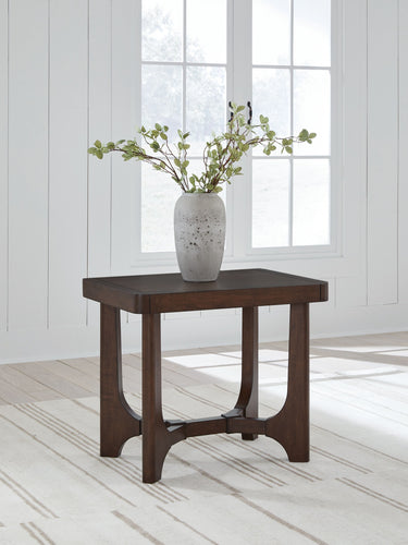 Korestone - Rectangular End Table - Dark Brown
