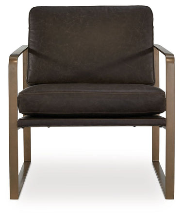 Bradett - Silla decorativa - Acabado marrón oscuro/dorado