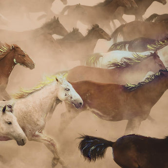 Tempered Glass With Foil - Wild Horses - Light Brown
