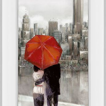 New York Stroll By Ruanne Manning - Mirror Framed Print Wall Art - Gray